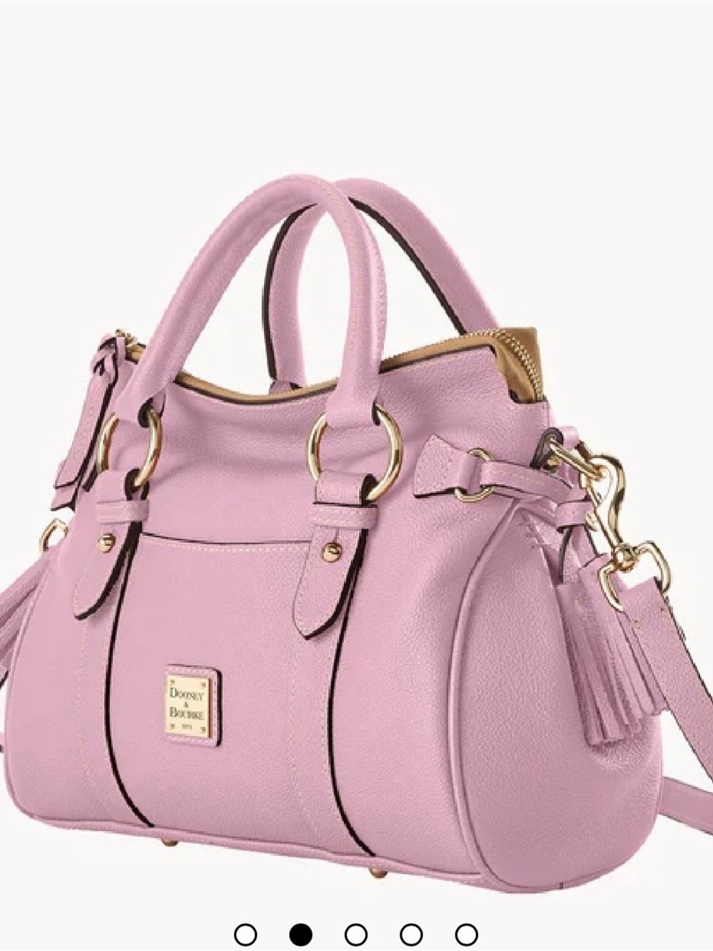 Dooney & Burke Sorrento Satchel 30 With Pocket in  Dusty Rose NWT - Picture 2 of 5